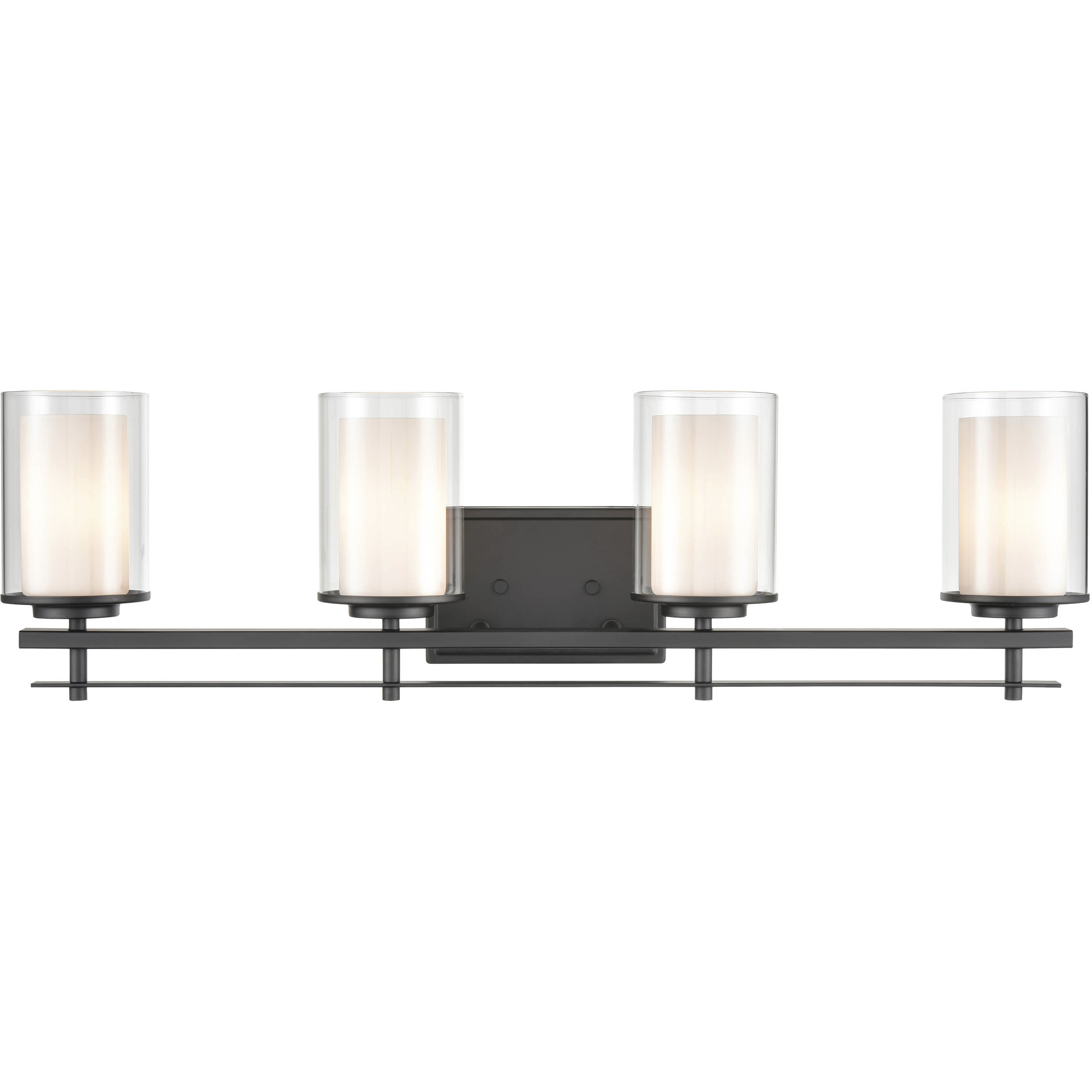 Huderson 4 Light 31 inch Matte Black Bathroom Vanity Light Wall Light